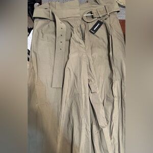 Express Green Pants with Belt NWT